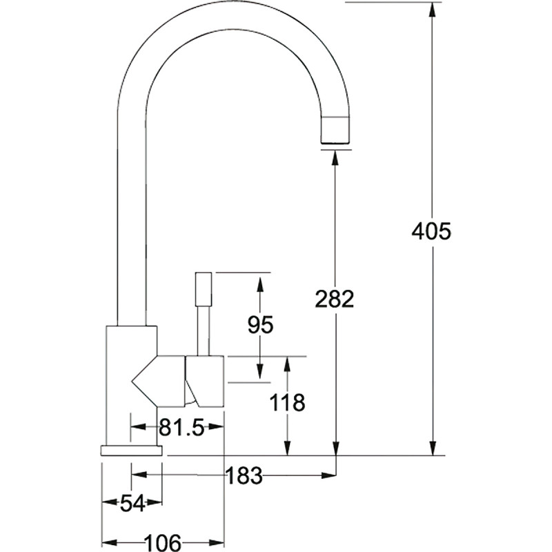 Stainless Steel Monobloc Lever Mixer Tap