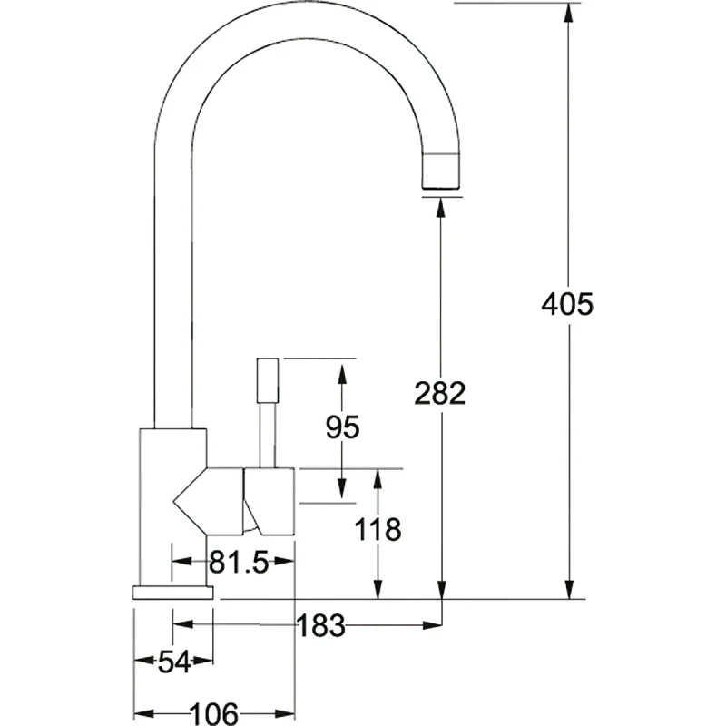 Stainless Steel Monobloc Lever Mixer Tap