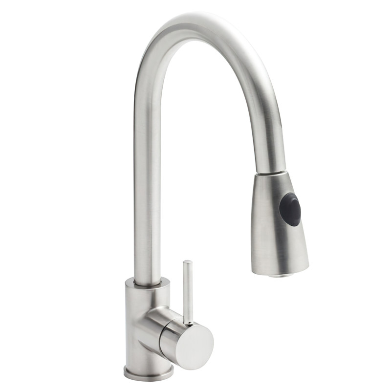 Stainless Steel Mono Tap With Pull Out Spray Head 