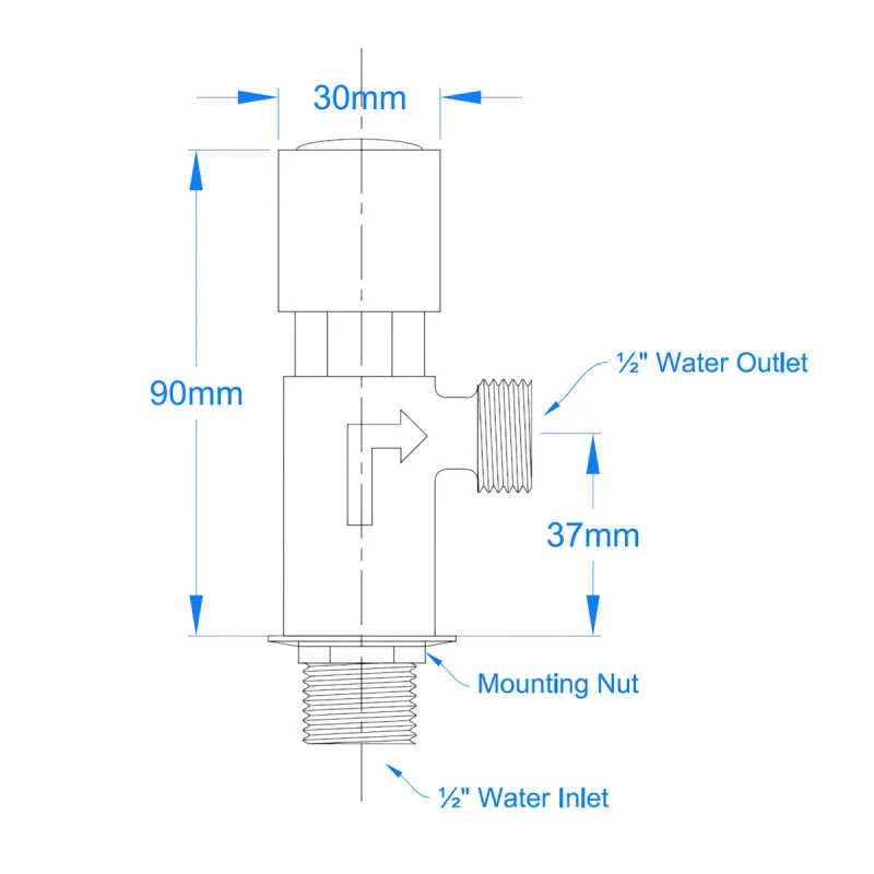 Chrome Push Valve - CSTEMPO1