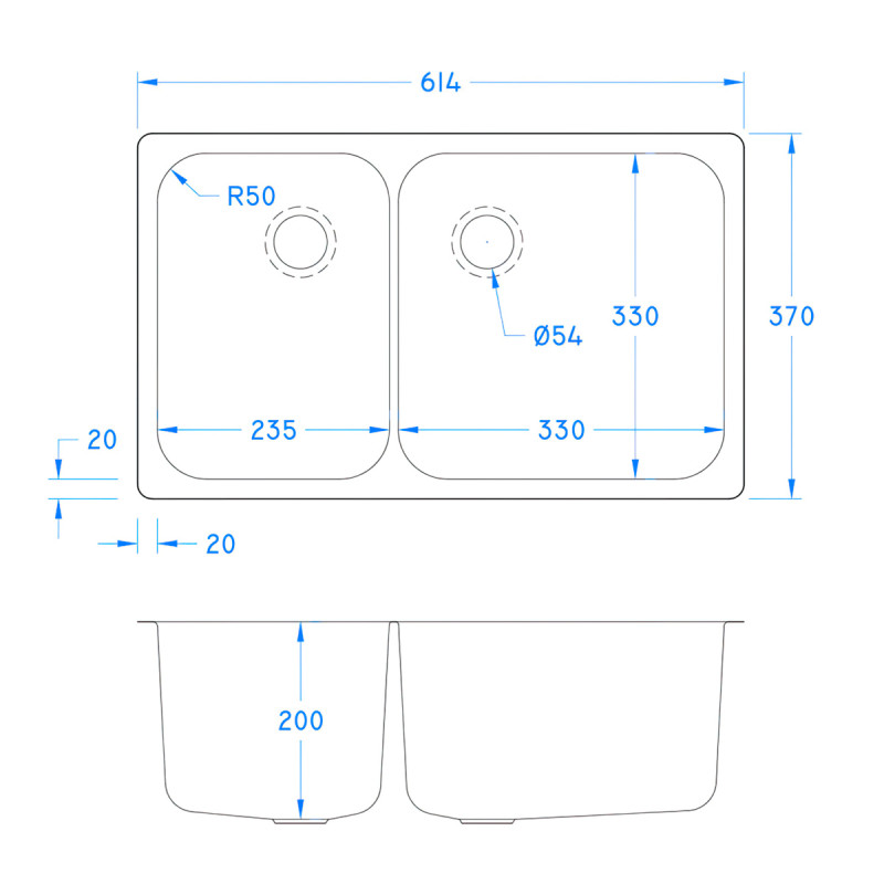 Double Bowl Undermount 