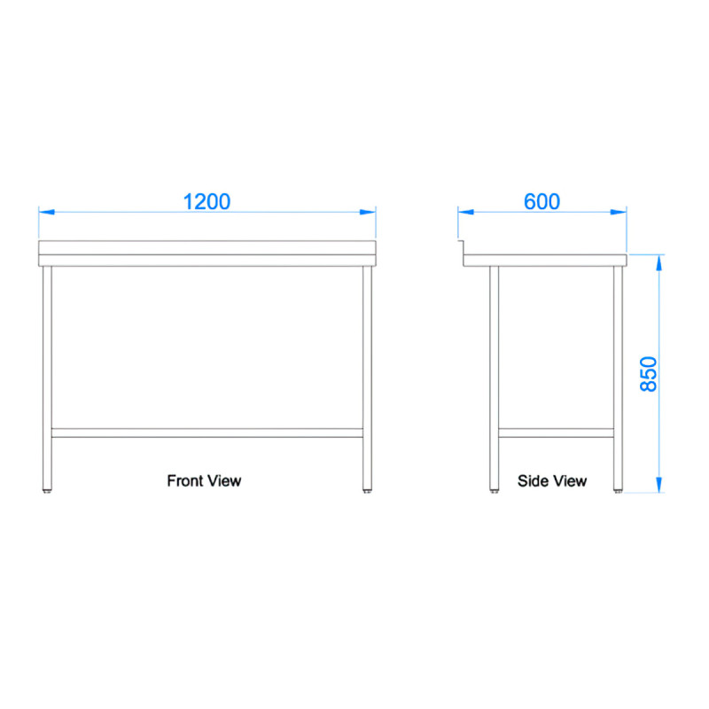 Stainless Steel Catering Prep Table - 1200 x 600mm