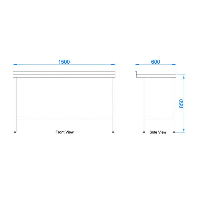 Stainless Steel Catering Prep Table - 1500 x 600mm