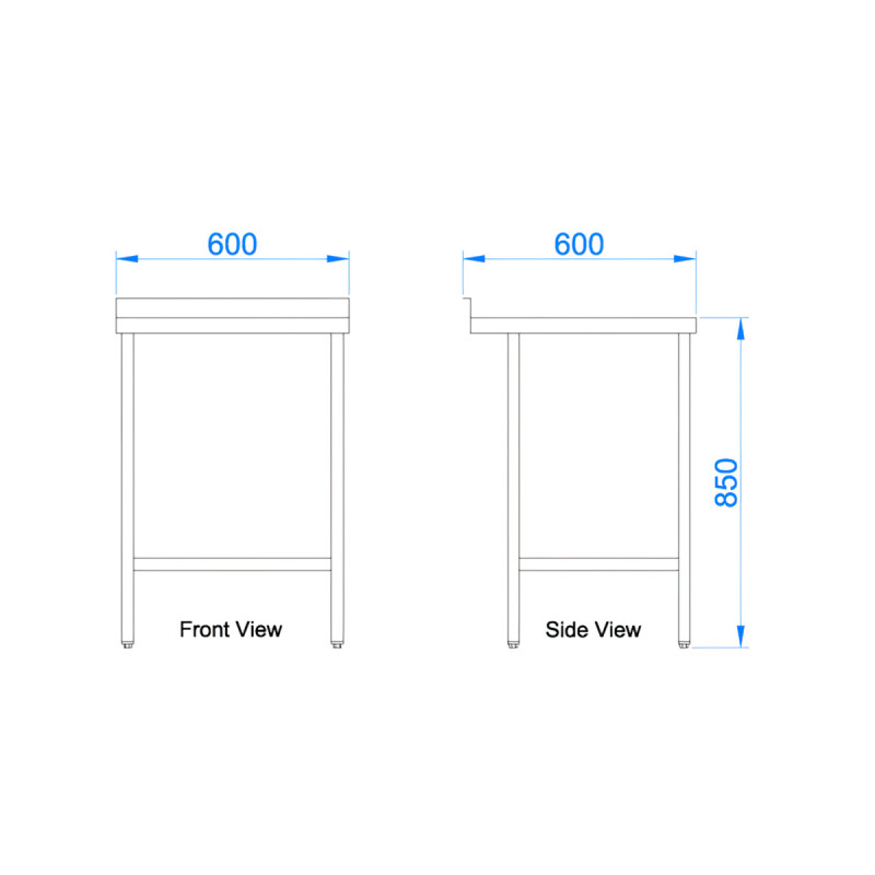 Stainless Steel Catering Prep Table - 600 x 600mm