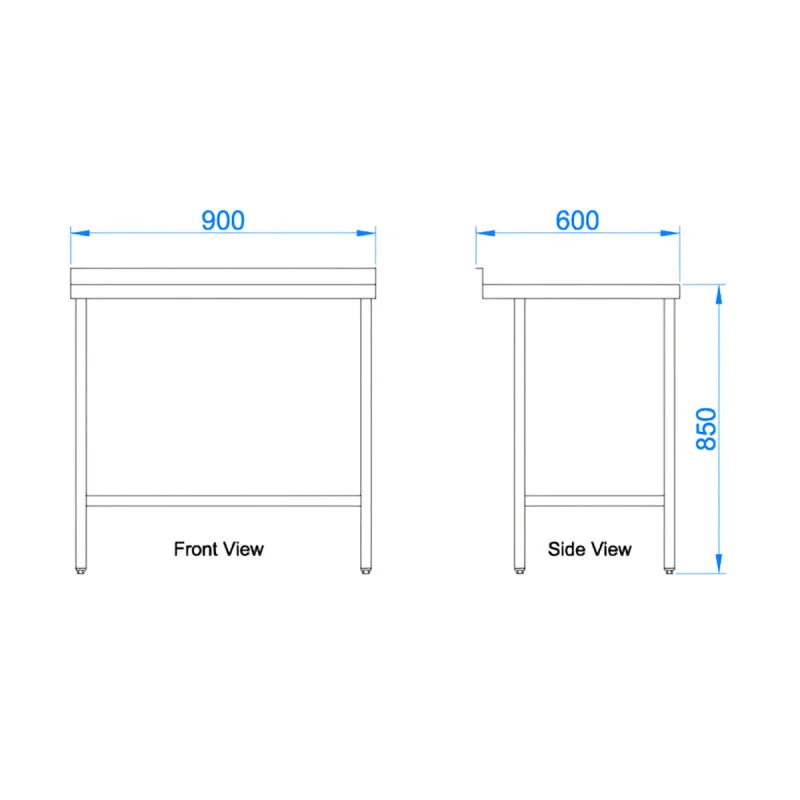 Stainless Steel Catering Prep Table - 900 x 600mm