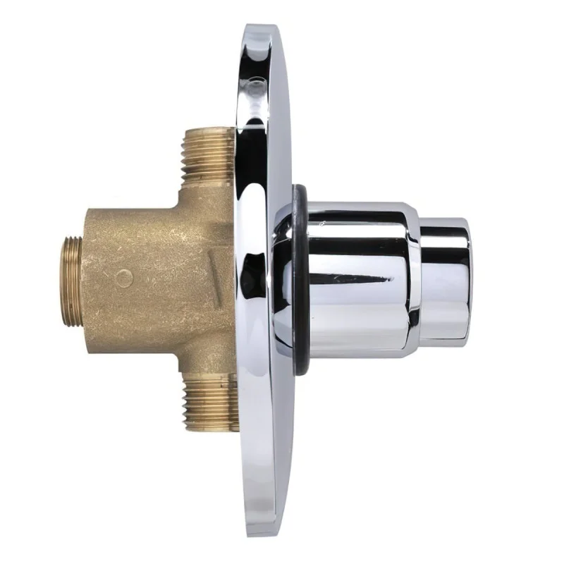 Chrome Push Valve With Wall Plate - FR8500