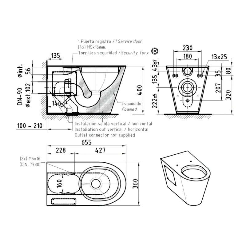 Stainless Steel WC Toilet Pan
