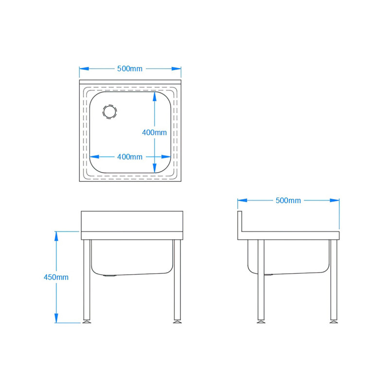 Stainless Steel Cleaners Sink - Freestanding