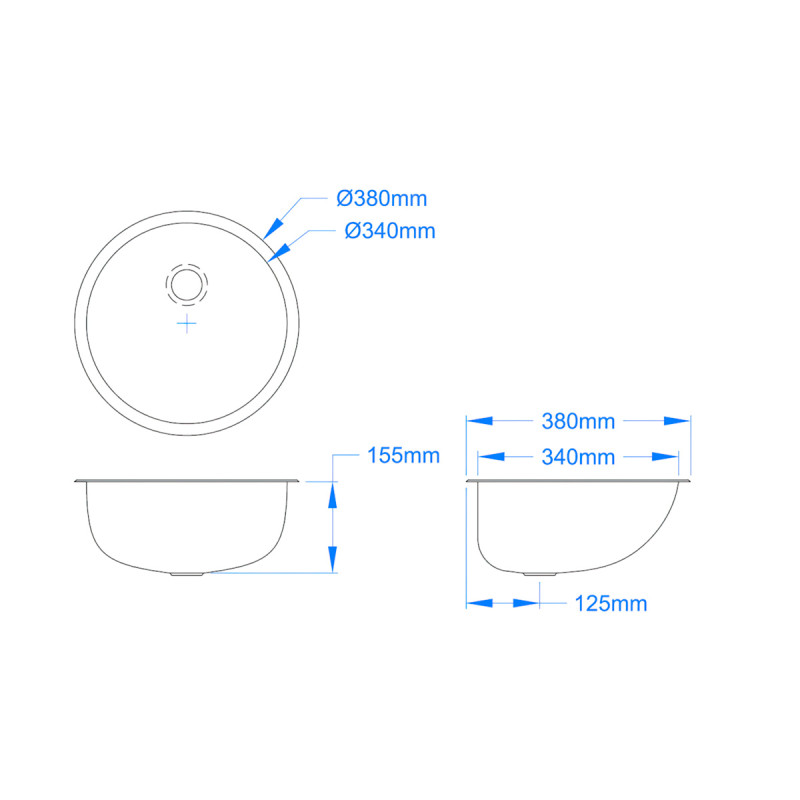 Vanity Round Inset Hand Basin