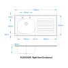 Inset Sink Top 1028 x 500mm