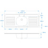 Double Drain Inset Sink Top 1364 x 500mm
