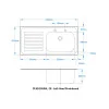 Inset Hospital Sink Top 1028 x 500mm - Large Bowl