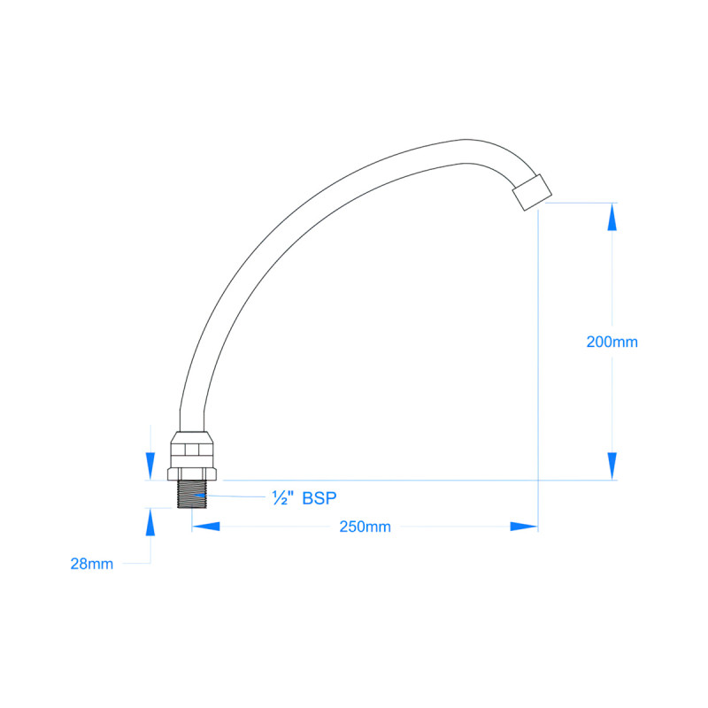 Single Swivel Spout (250mm)