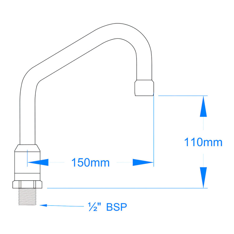 Stainless Steel Swivel Spout (150mm)