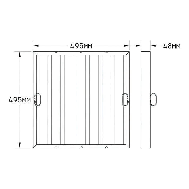 Baffle Filter - 495 x 495mm 