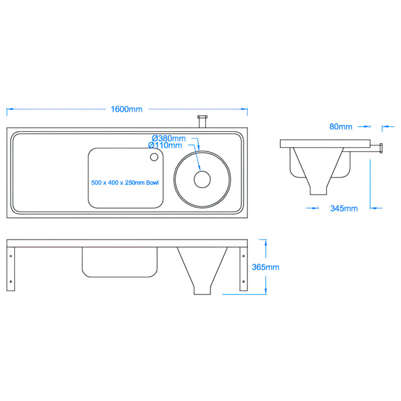 Combined Sluice Sink [DU-HS] - Rear Entry