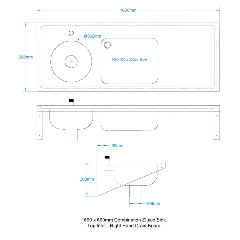 Combined Sluice Sink [DU-HS] - Top Entry
