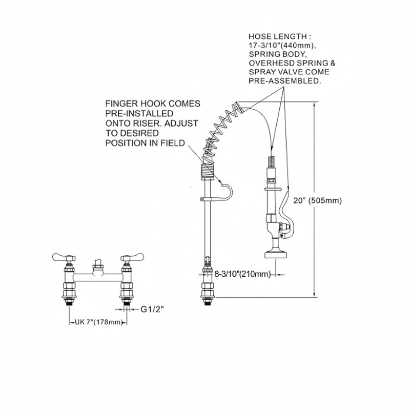Compact Pre Rinse with Add On Tap