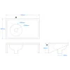 Sluice Sink & Draining Board [DU-H] - Rear Entry