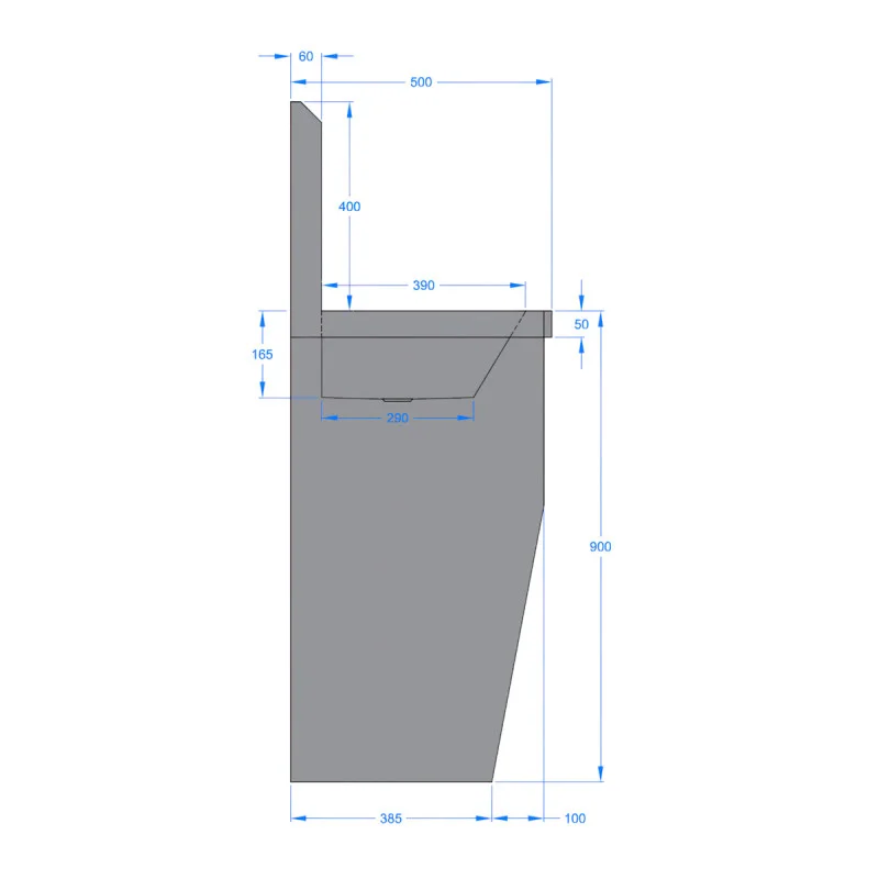 1200mm Floor Standing Wash Trough, Sensor Operated
