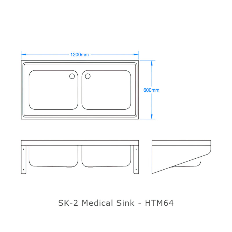 HTM64 Double Bowl Medical Sink