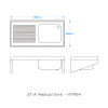 HTM64 Medical Sink and Draining Board