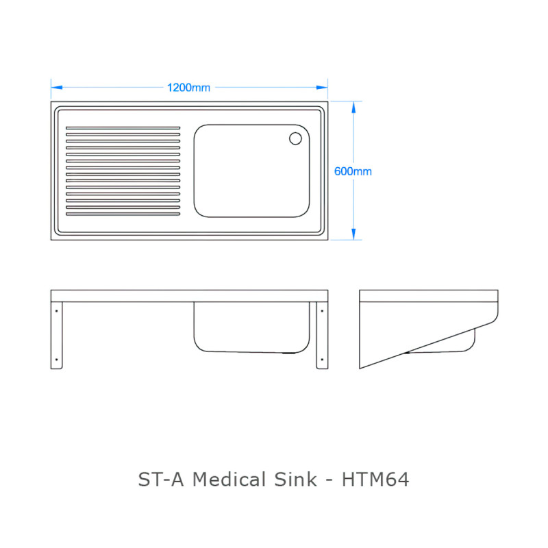 HTM64 Medical Sink and Draining Board
