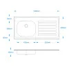 Wheelchair Accessible Inset Sink Top 1028 x 500mm