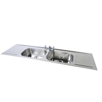 Double Bowl Double Drain Inset Sink Top 1828 x 533mm