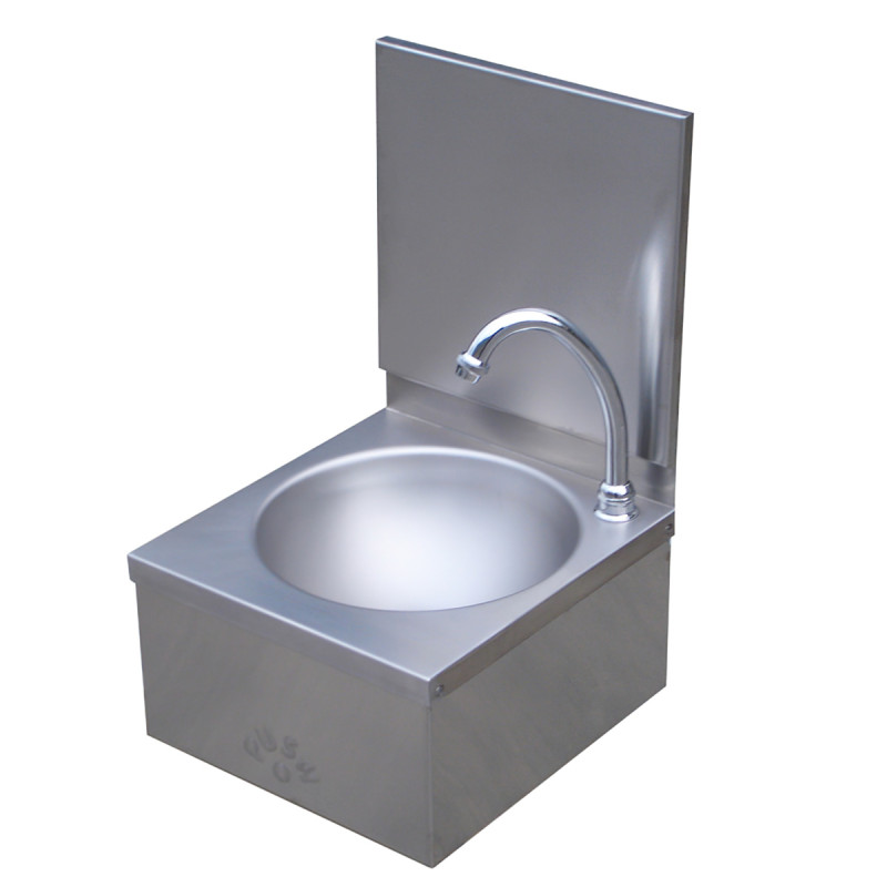 Compact Leg Operated Hand Basin with Backsplash