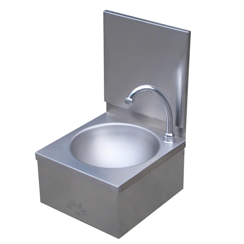 Compact Leg Operated Hand Basin with Backsplash