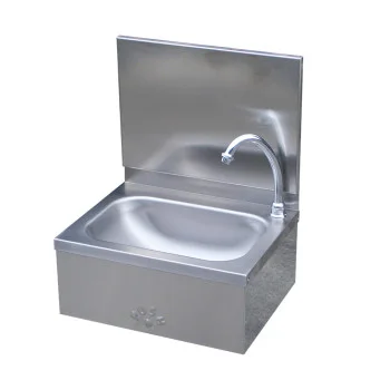 Large Leg Op Stainless Steel Hand Basin with Backsplash