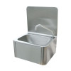 Stainless Steel Leg Operated Hand Basin with integrated Backsplash