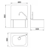 Stainless Steel Leg Operated Hand Basin with integrated Backsplash