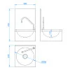 Compact Leg Operated Hand Basin with Backsplash