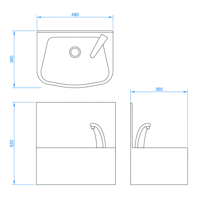 Sensor Operated Stainless Steel Hand Basin - Heavy Duty