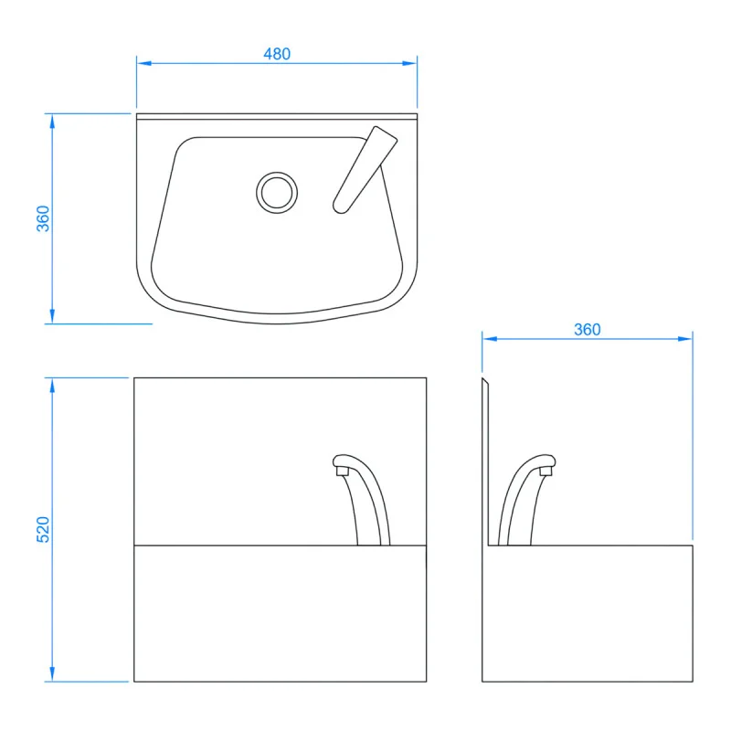 Sensor Operated Stainless Steel Hand Basin - Heavy Duty