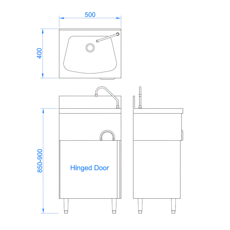 Floor Standing Leg Operated Stainless Steel Hand Basin