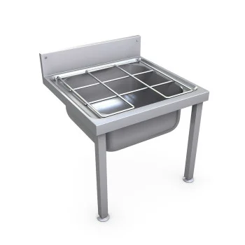 Cleaners Sink with hinged bucket rest