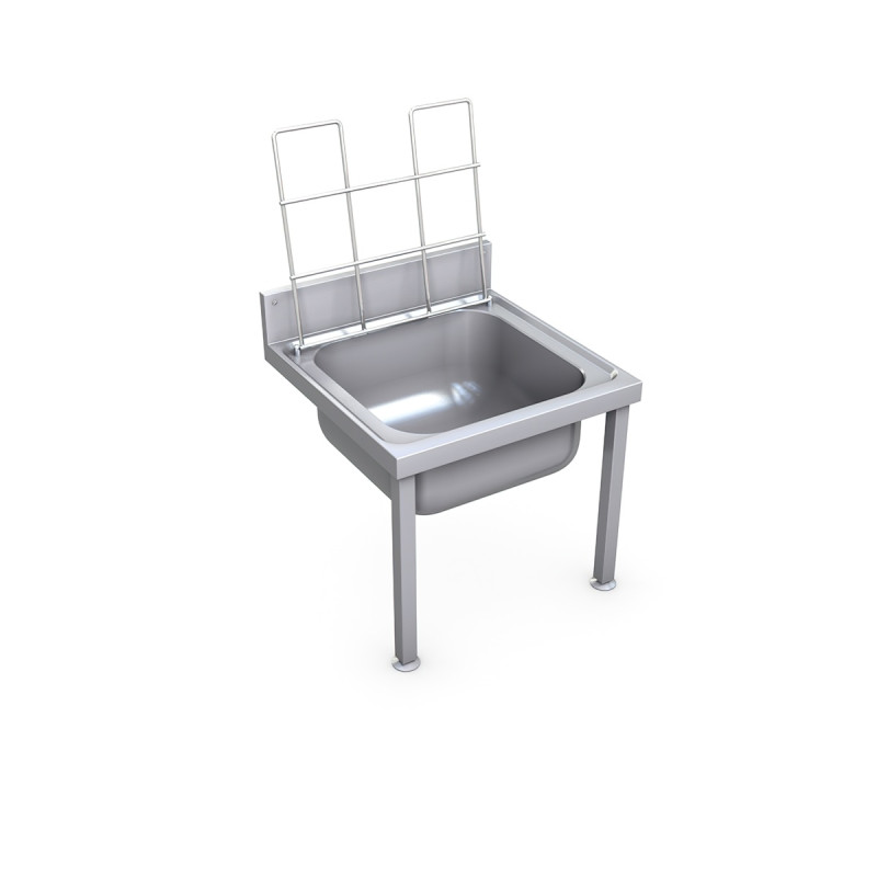 Cleaners Sink with hinged bucket rest