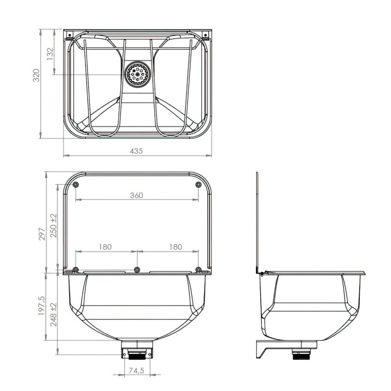 Stainless Steel Wall Mop Sink