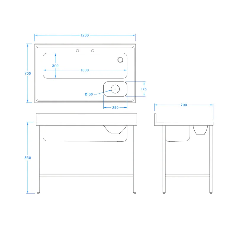1200 x 700mm Multi Purpose Sink