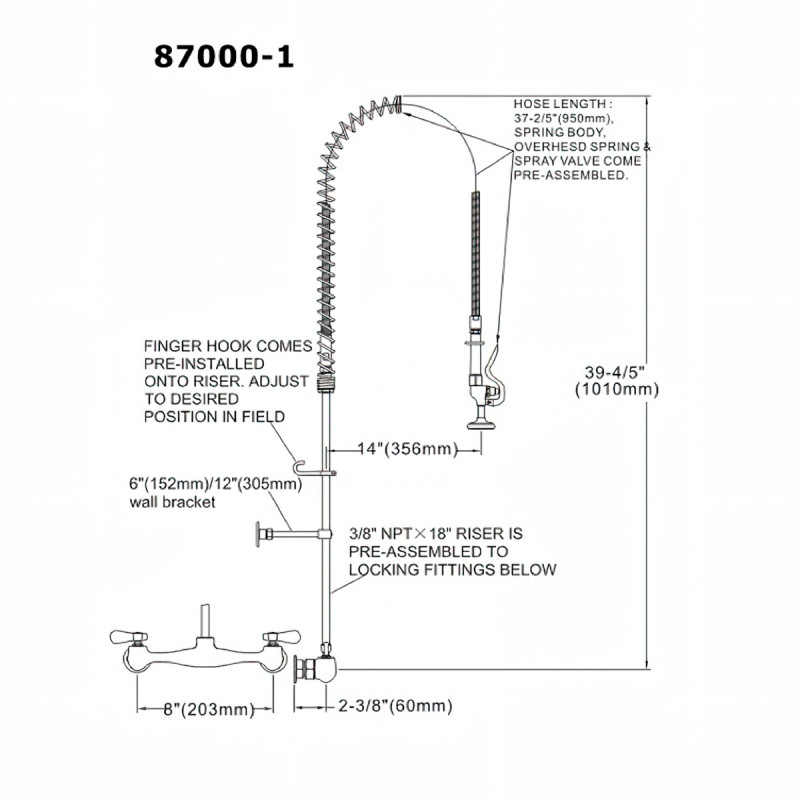 Pre Rinse Spray - Wall Mounted