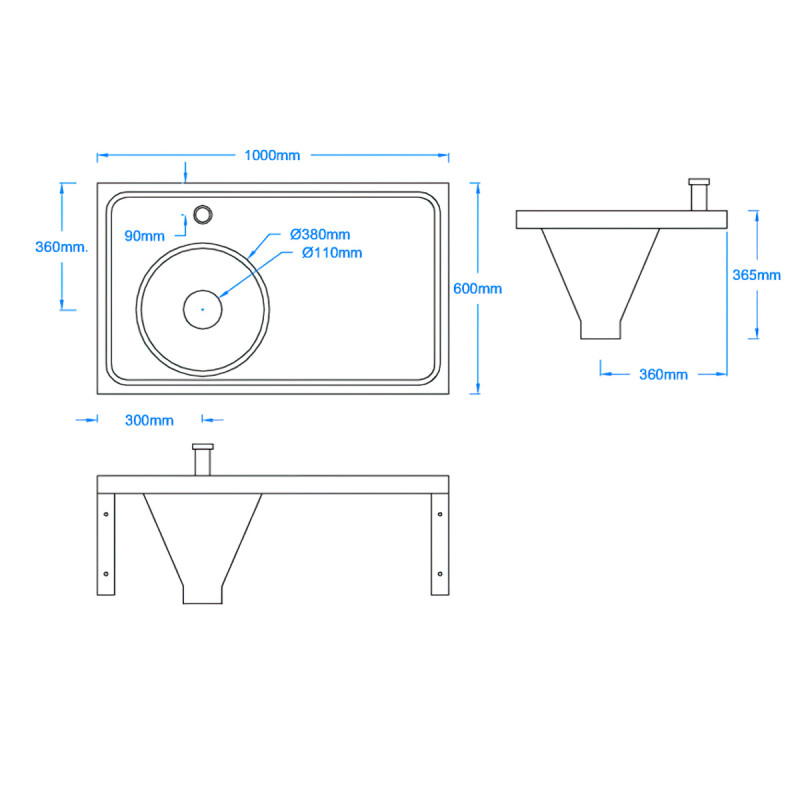 Sluice Sink & Draining Board [DU-H] - Top Entry