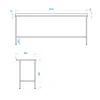 Stainless Steel Catering Prep Table - 2100 x 600mm