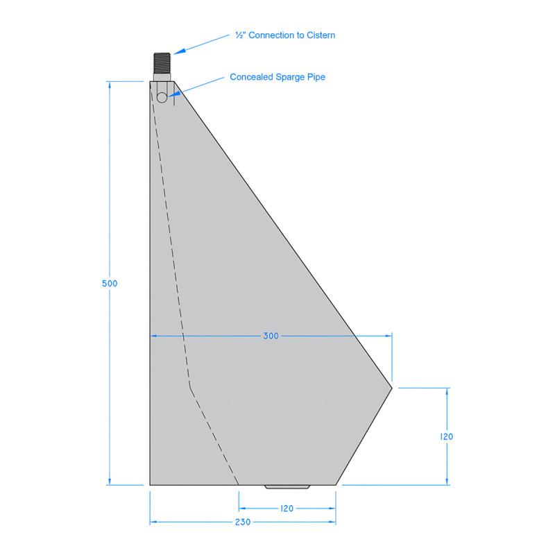 Stainless Steel Wall Trough Urinal 1800mm