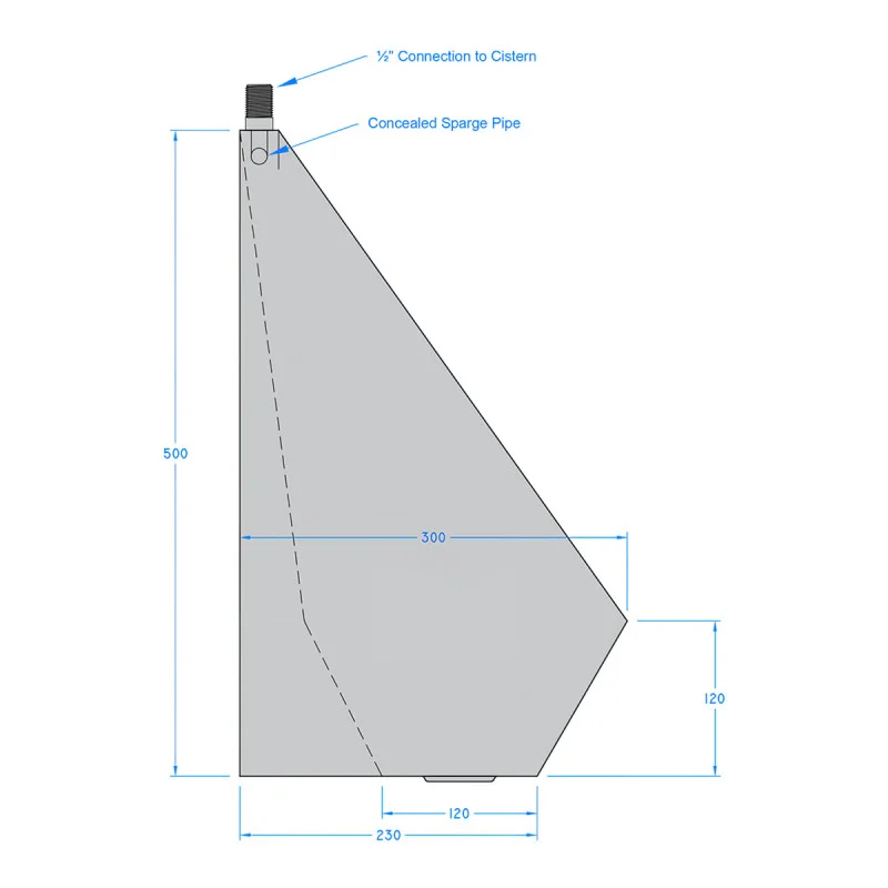 Stainless Steel Wall Mounted Trough Urinal 1800mm