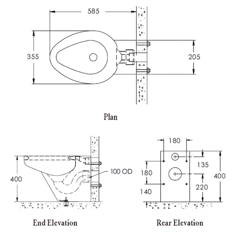 Anti Vandal WC Pan Back to Wall